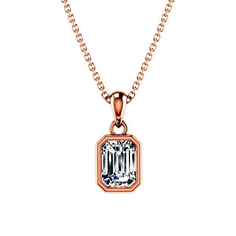0.50-3.00 CT Emerald Cut Lab Grown Diamonds - Solitaire Pendant