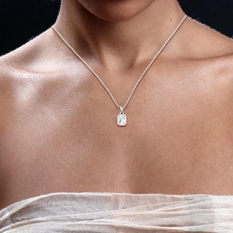 0.50-3.00 CT Emerald Cut Lab Grown Diamonds - Solitaire Pendant