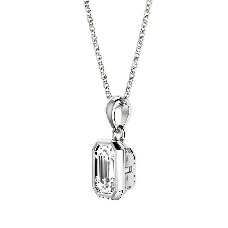 0.50-3.00 CT Emerald Cut Lab Grown Diamonds - Solitaire Pendant