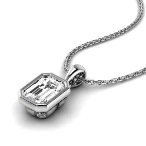 0.50-3.00 CT Emerald Cut Lab Grown Diamonds - Solitaire Pendant