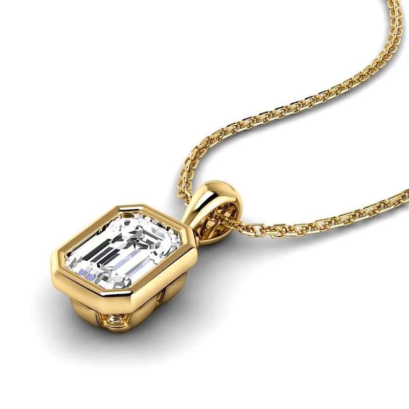 0.50-3.00 CT Emerald Cut Lab Grown Diamonds - Solitaire Pendant