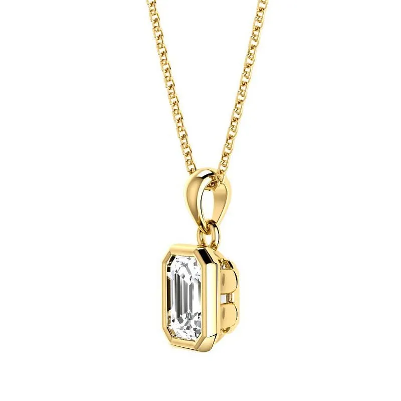 0.50-3.00 CT Emerald Cut Lab Grown Diamonds - Solitaire Pendant