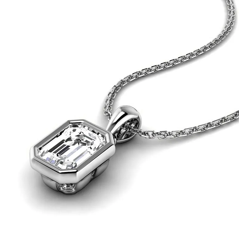 0.50-3.00 CT Emerald Cut Lab Grown Diamonds - Solitaire Pendant