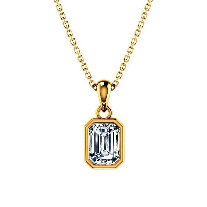 0.50-3.00 CT Emerald Cut Lab Grown Diamonds - Solitaire Pendant