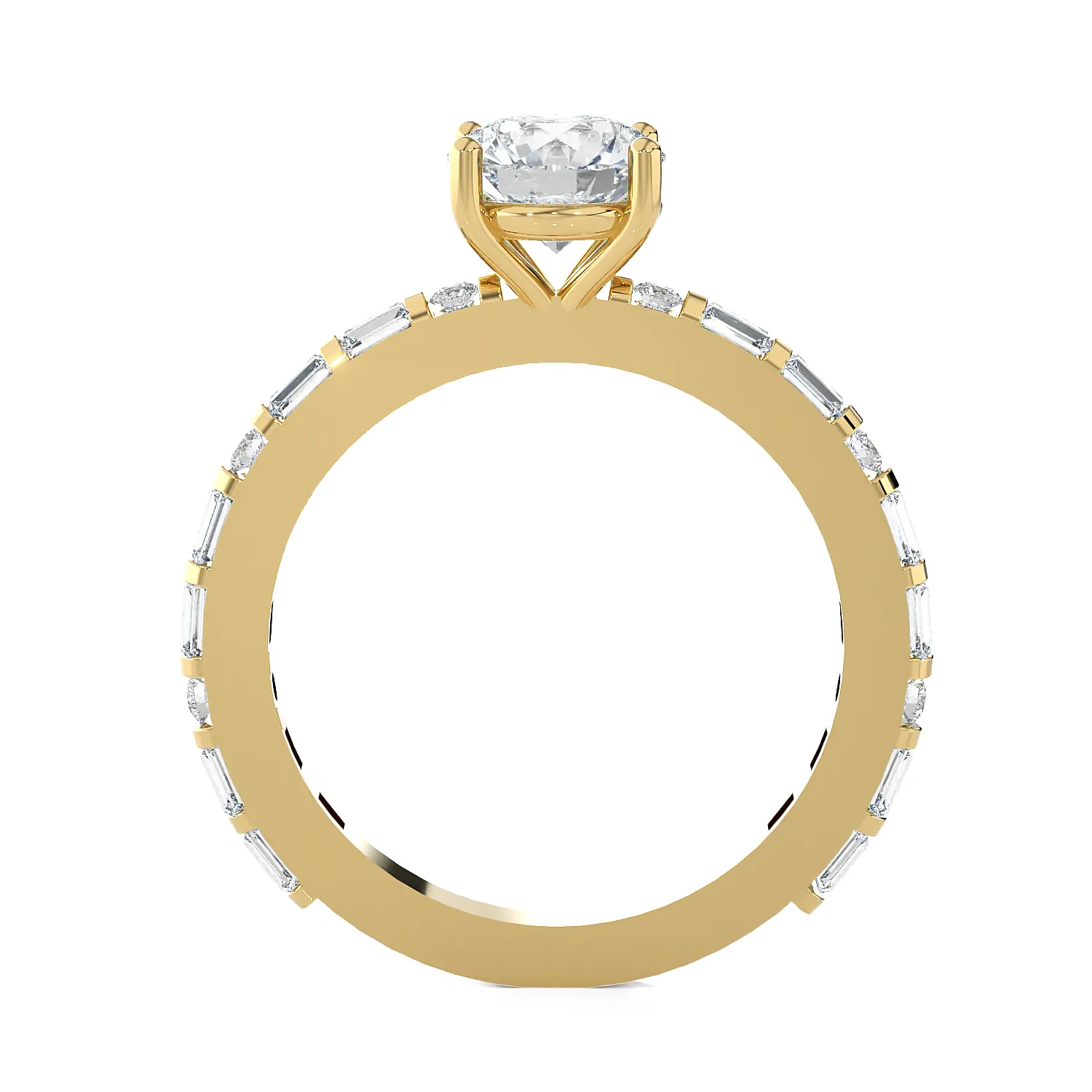 1 1/5 ctw Round Lab Grown Diamond Side Stone Engagement Ring