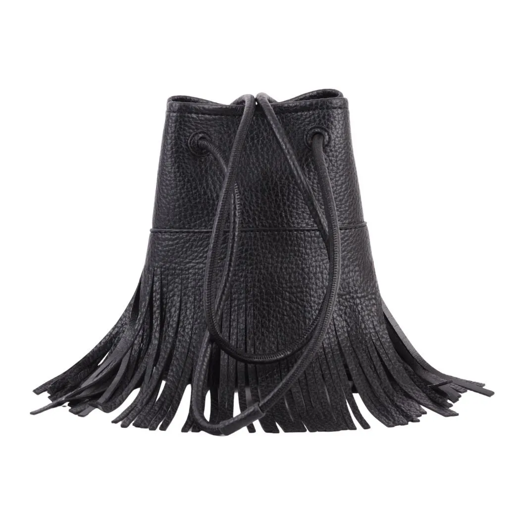 1498 - Faux Leather Fringe Bag