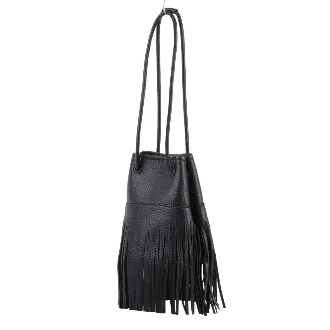 1498 - Faux Leather Fringe Bag