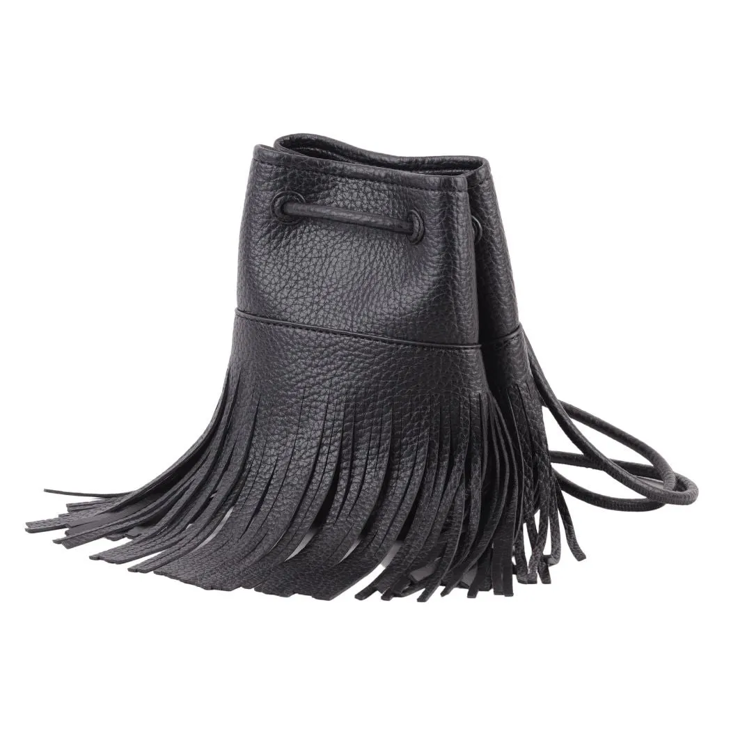 1498 - Faux Leather Fringe Bag