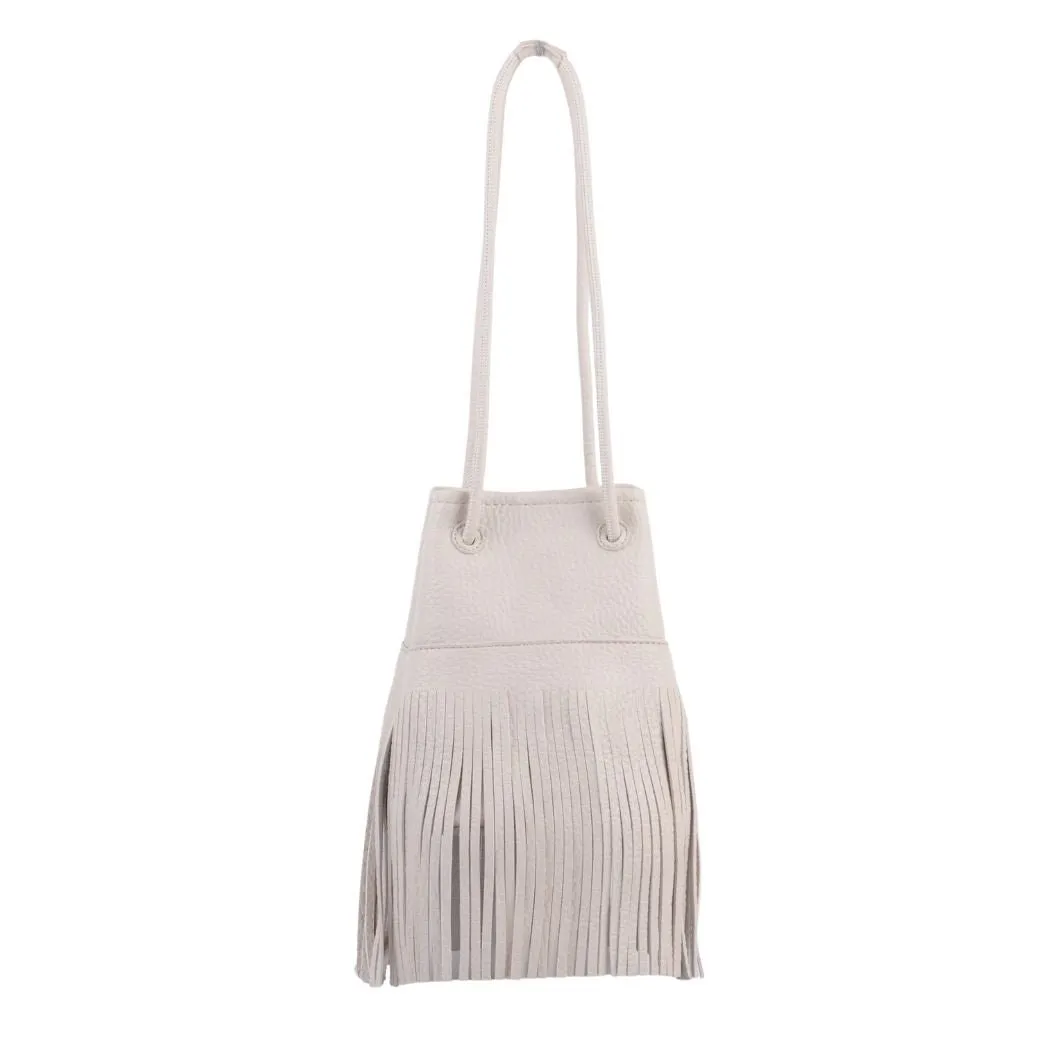 1498 - Faux Leather Fringe Bag