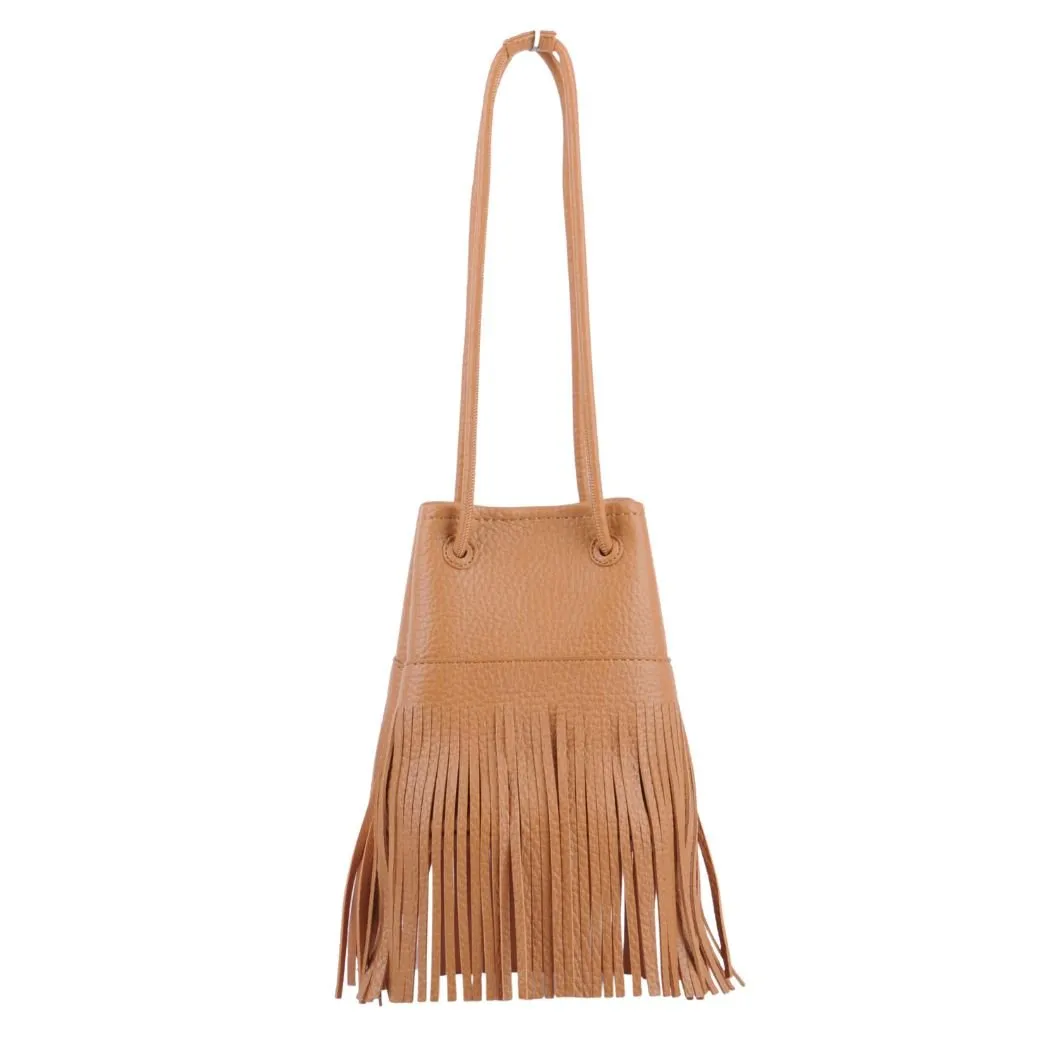 1498 - Faux Leather Fringe Bag