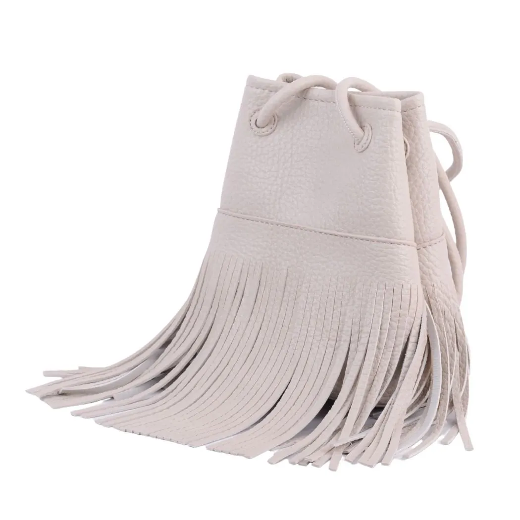 1498 - Faux Leather Fringe Bag