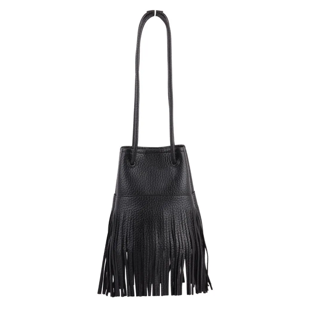 1498 - Faux Leather Fringe Bag