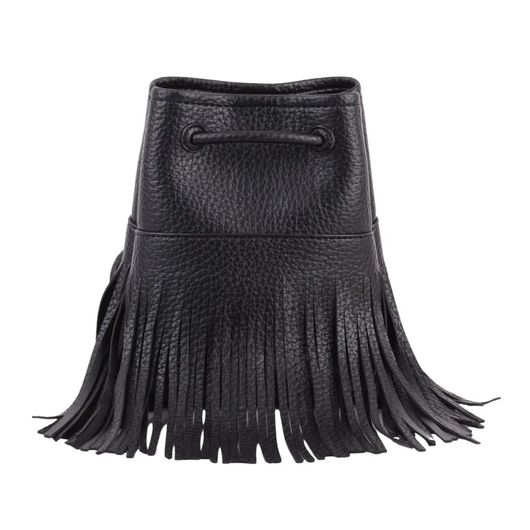 1498 - Faux Leather Fringe Bag