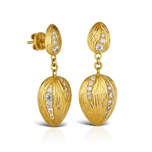 18k Amazonia (buriti) Yellow Gold Earring With 0.71 Cts Vs-Gh Diamonds
