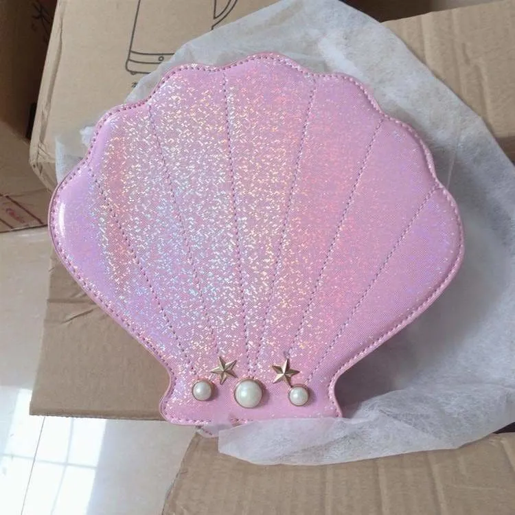 4 Colors Beach Cute Mermaid Sheel Shoulder Bag SP1812367