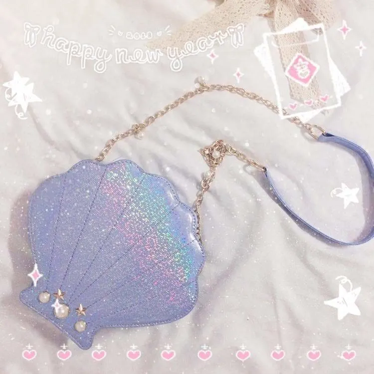 4 Colors Beach Cute Mermaid Sheel Shoulder Bag SP1812367