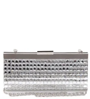 5th Avenue Luxury Silver Gem Encrusted Clutch Bag