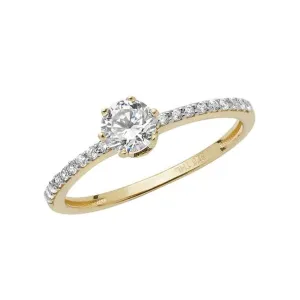 9ct Yellow Gold Ladies Zirconia Ring RN896