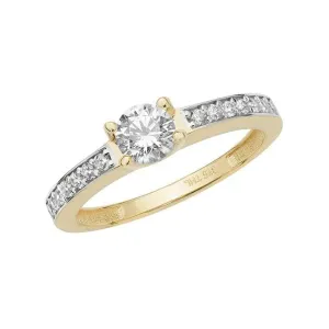 9ct Yellow Gold Ladies Zirconia Ring RN900