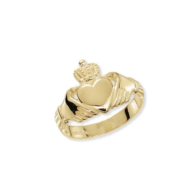 9ct Yellow Gold Mens Claddagh Ring RN221