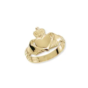 9ct Yellow Gold Mens Claddagh Ring RN221