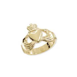 9ct Yellow Gold Mens Claddagh Ring RN222
