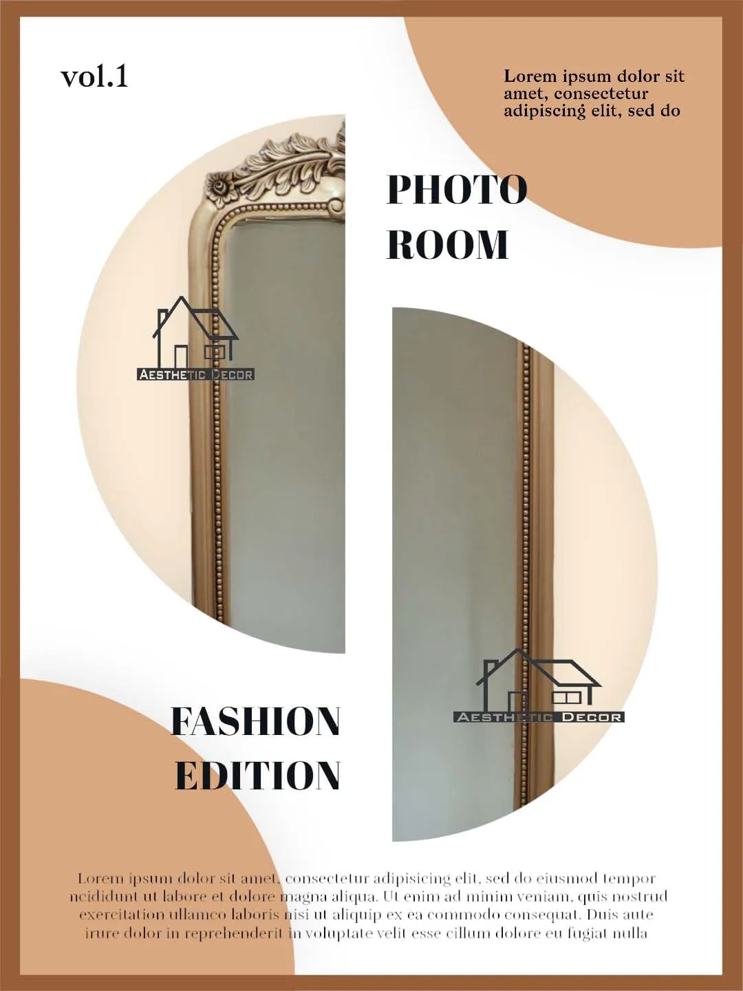 AESTHETIC DECORSize 6 * 2.5 ft Wooden Carved Wall Mirror Frame Solid Wood, gold antique Finish | with Out Mirror |
