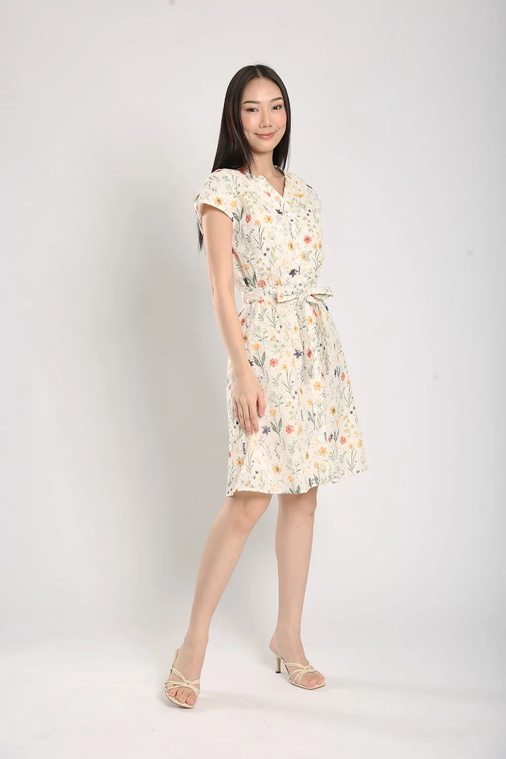 Aivee Midi Dress in Floral Eyelet