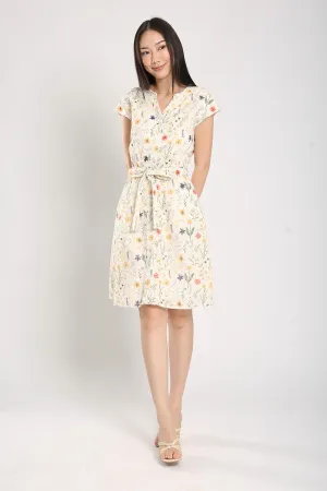 Aivee Midi Dress in Floral Eyelet