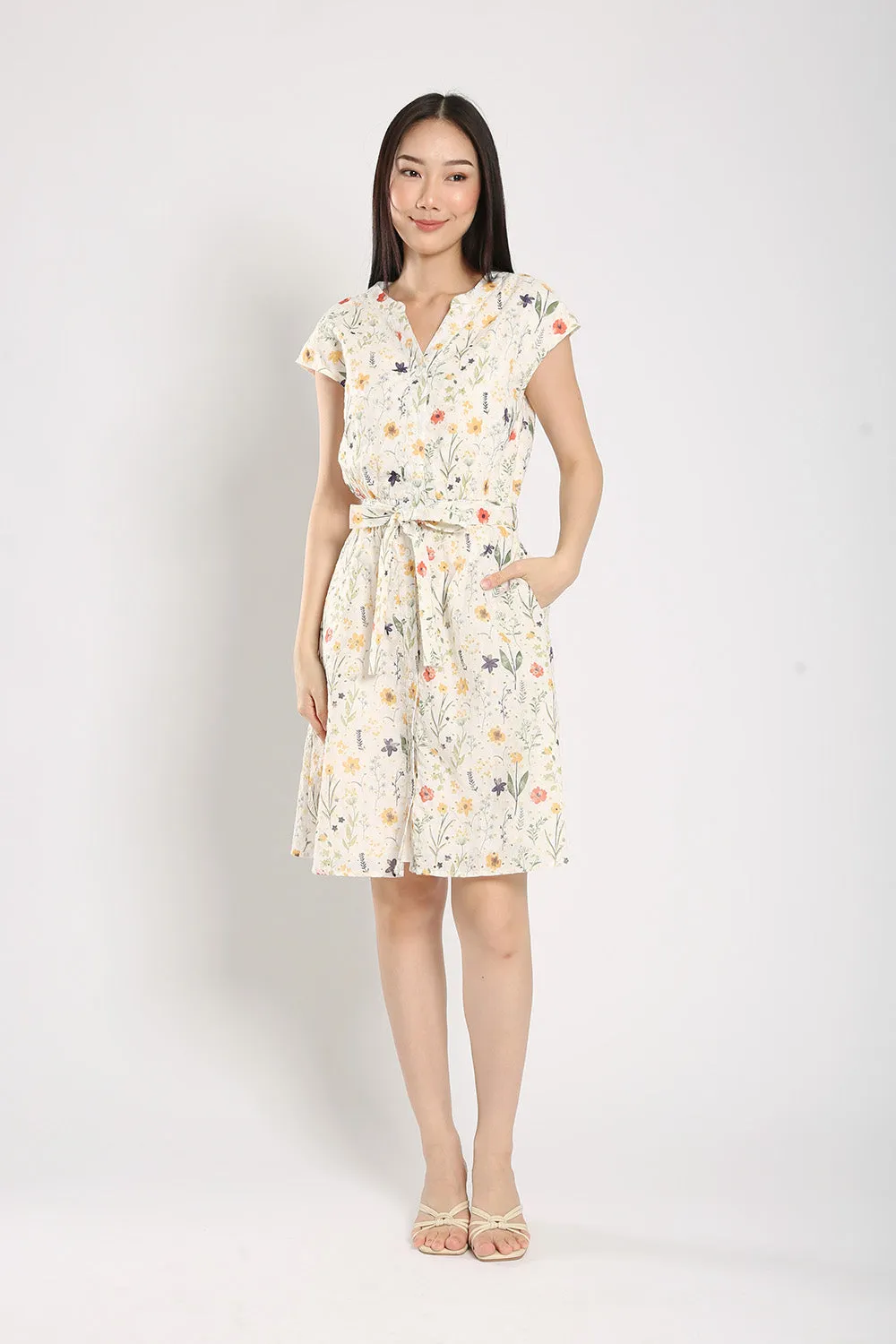 Aivee Midi Dress in Floral Eyelet