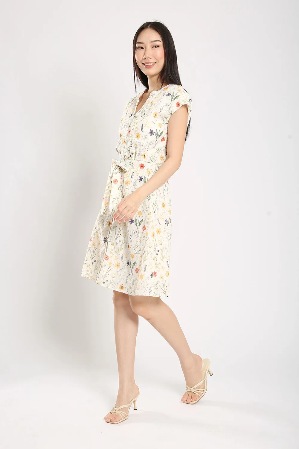 Aivee Midi Dress in Floral Eyelet