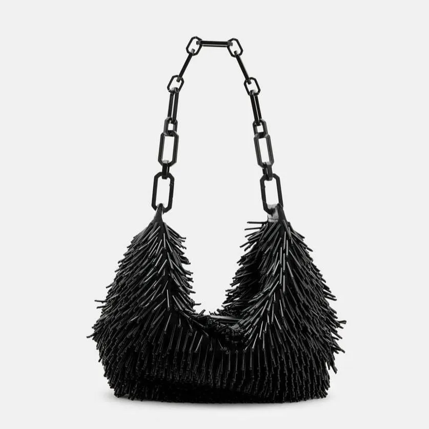 AllSaints Madea Chain Strap Beaded Bag in Black