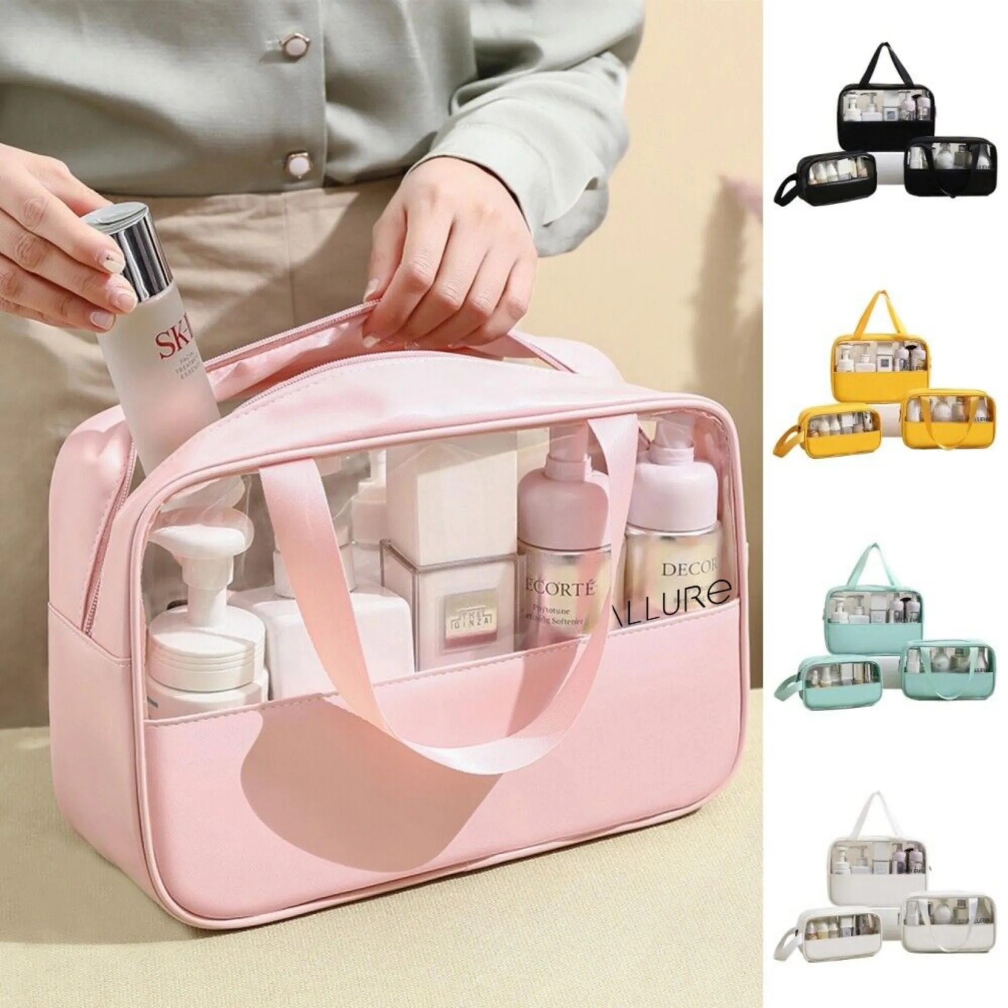 AllureToiletry Bag Pink - Pack of 3