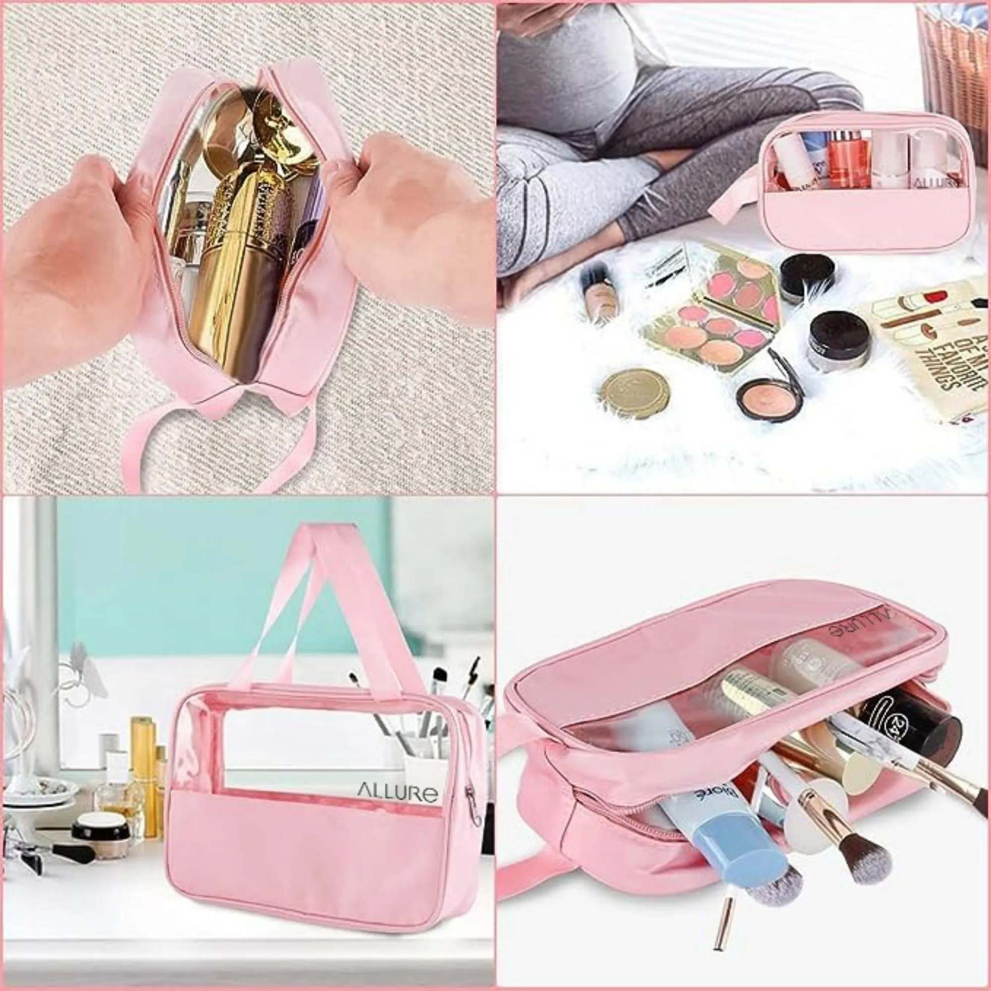 AllureToiletry Bag Pink - Pack of 3