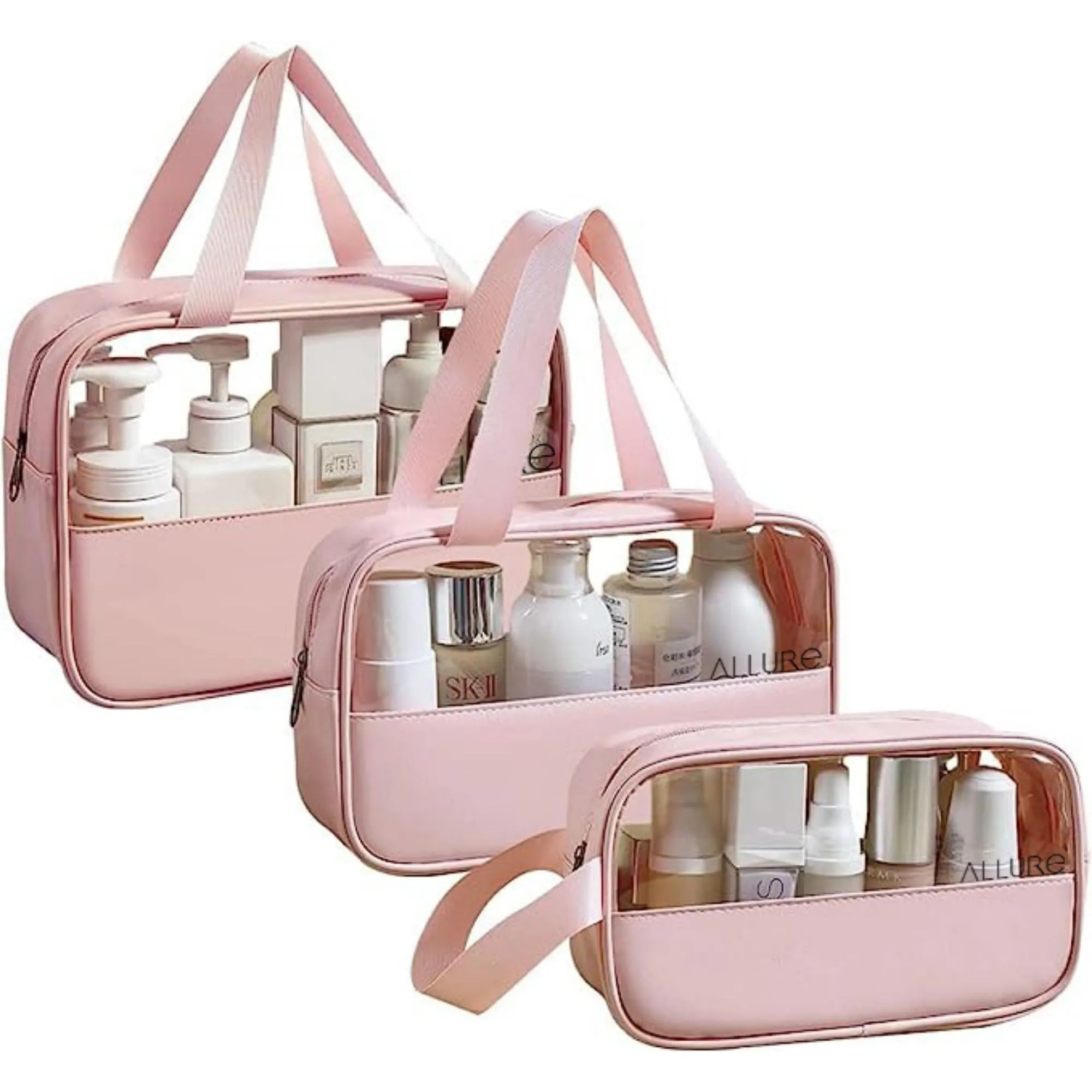 AllureToiletry Bag Pink - Pack of 3