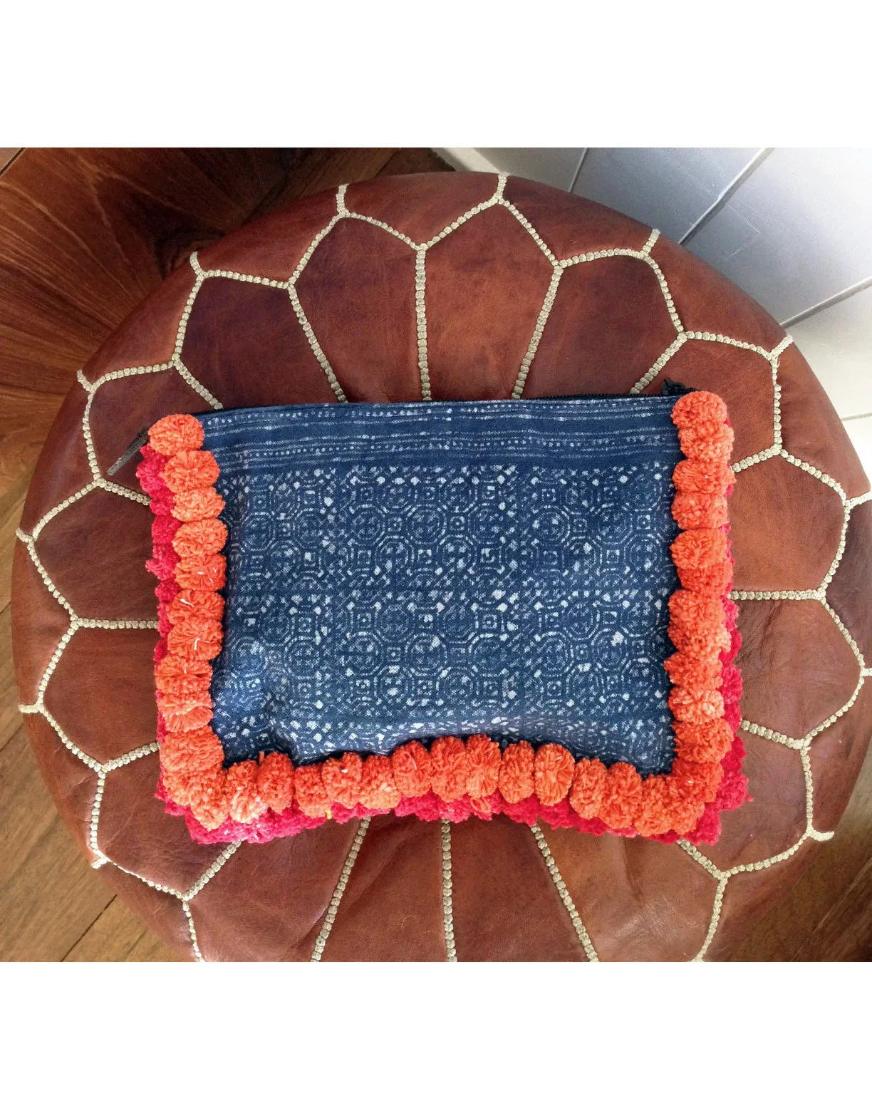 Almighty Love Pompom Clutch (Orange/Red)