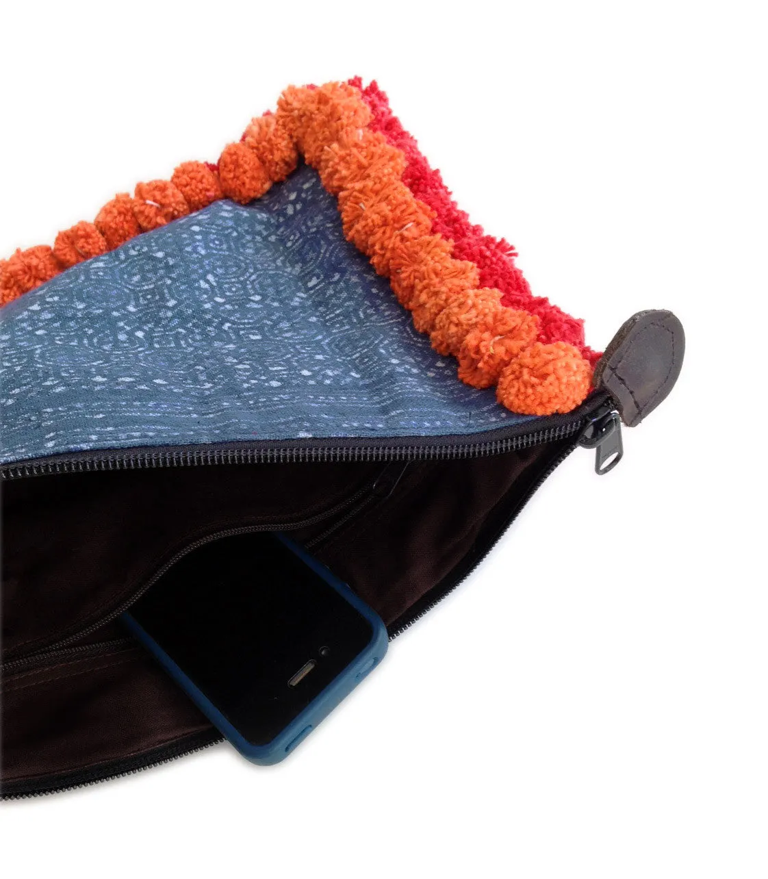 Almighty Love Pompom Clutch (Orange/Red)