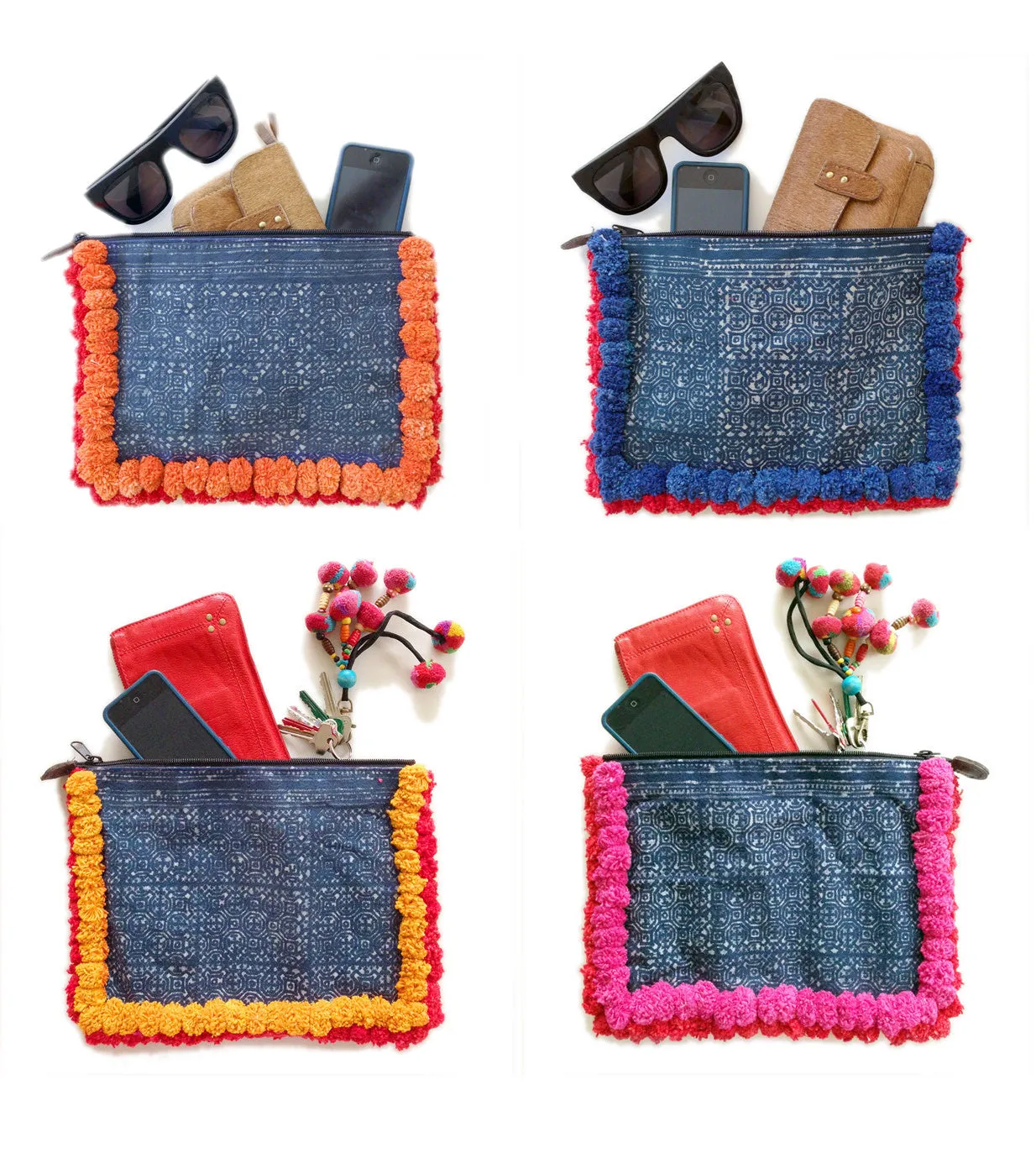 Almighty Love Pompom Clutch (Orange/Red)