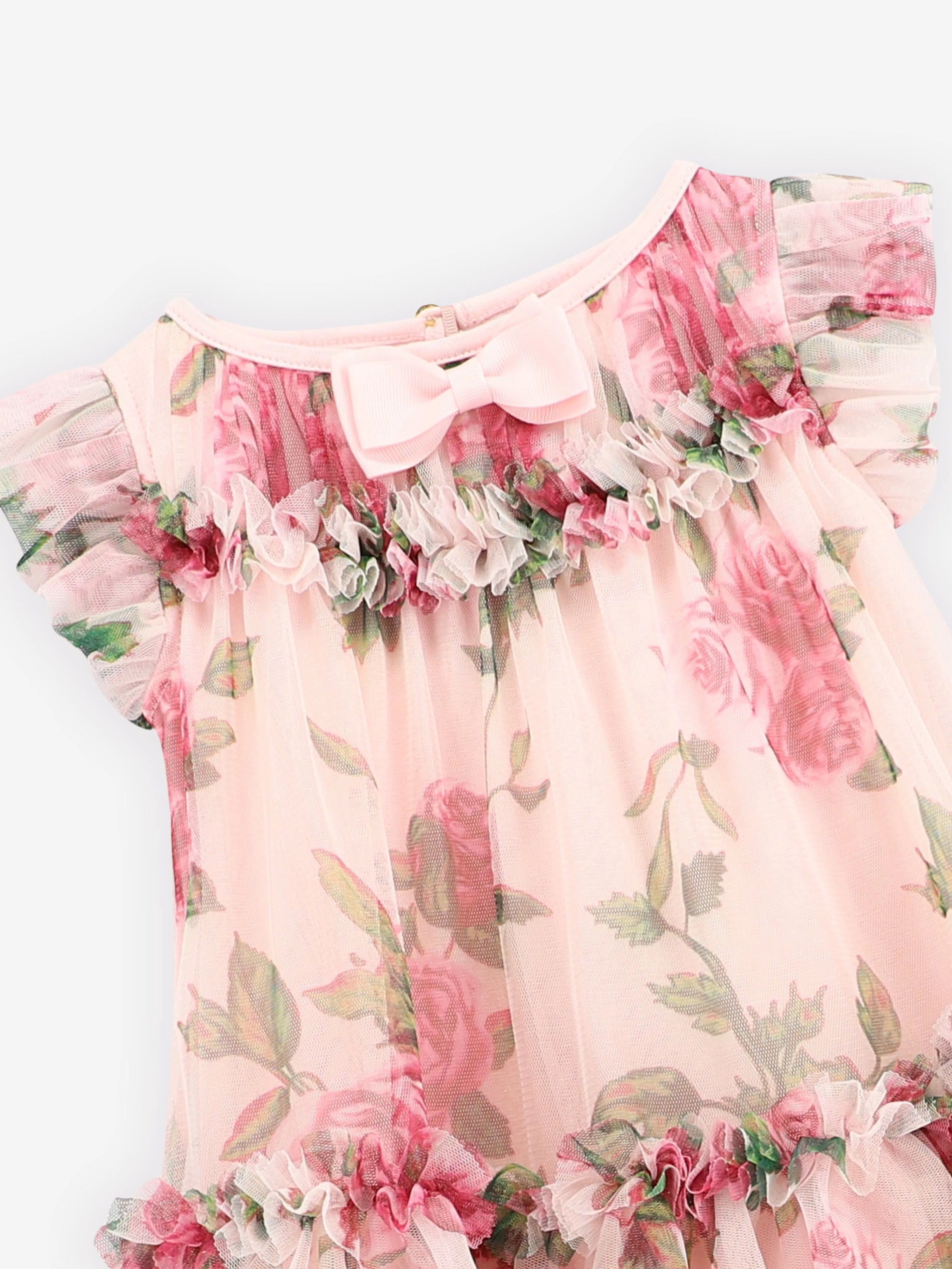 Angels Face Baby Girls Roses Tulle Dress in Pink