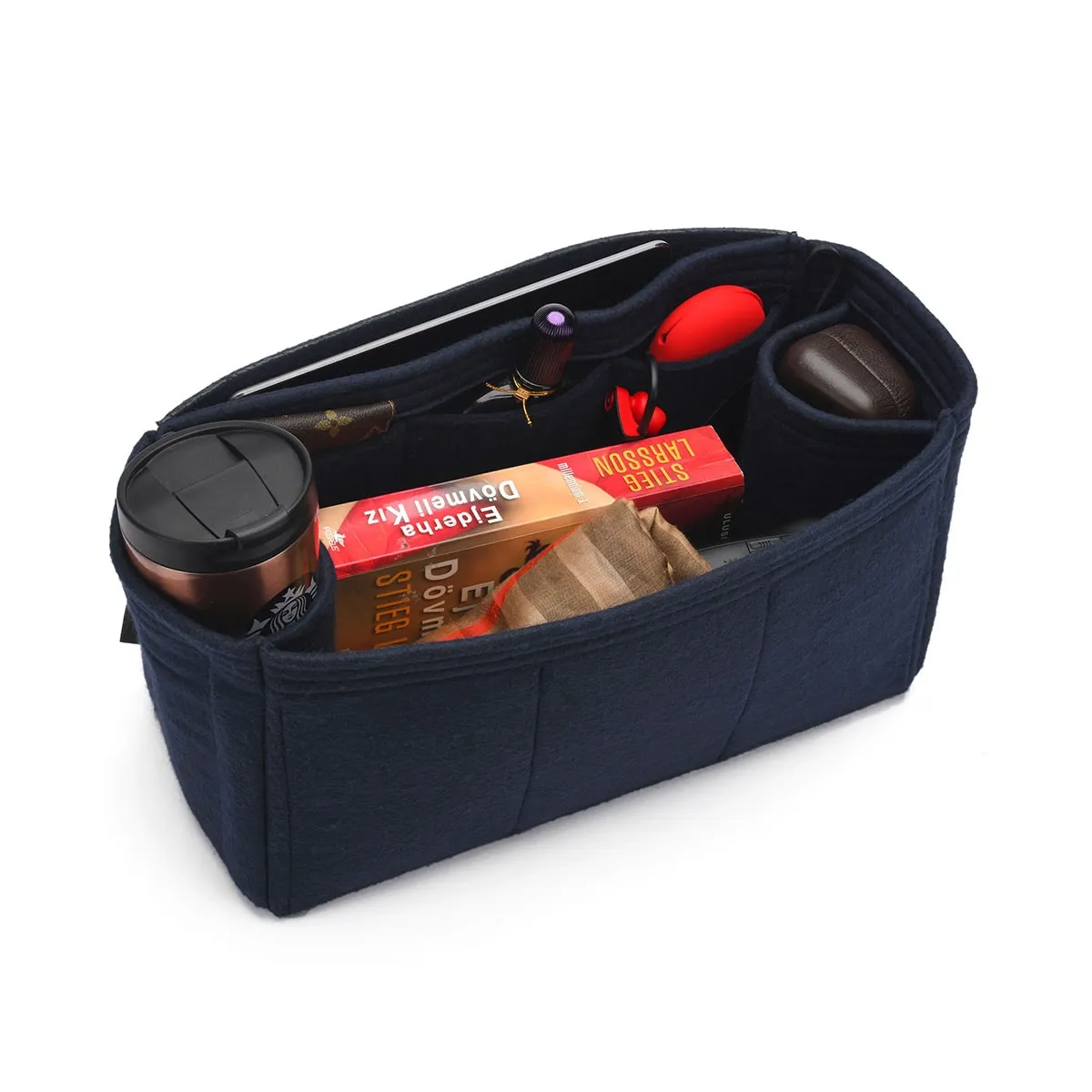 Annabel Ingall Large Isabella Tote Organizer Insert, Bag Organizer with Double Bottle Holders