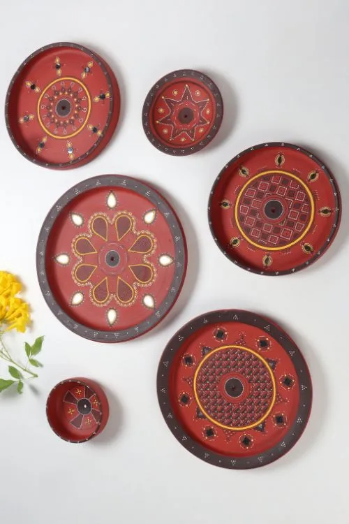 Antarang- Terracotta Wall Plate B - 11 Inches.
