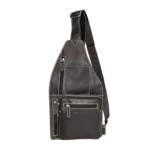 Arrigo Crossbody Shoulder Bag Buffalo Leather - Sort