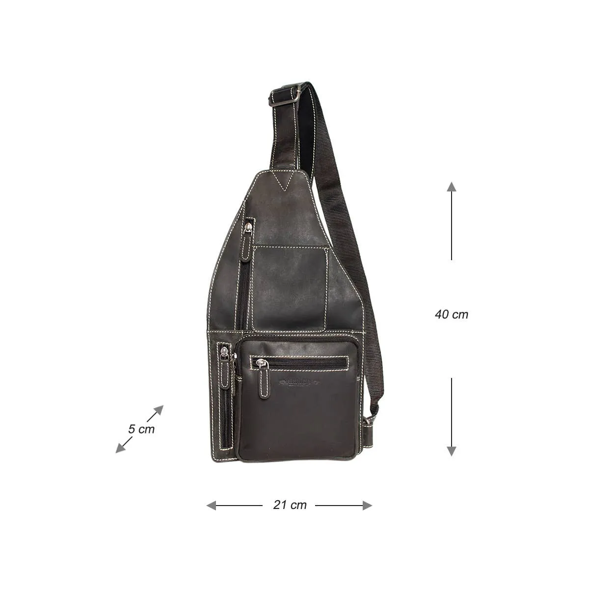 Arrigo Crossbody Shoulder Bag Buffalo Leather - Sort