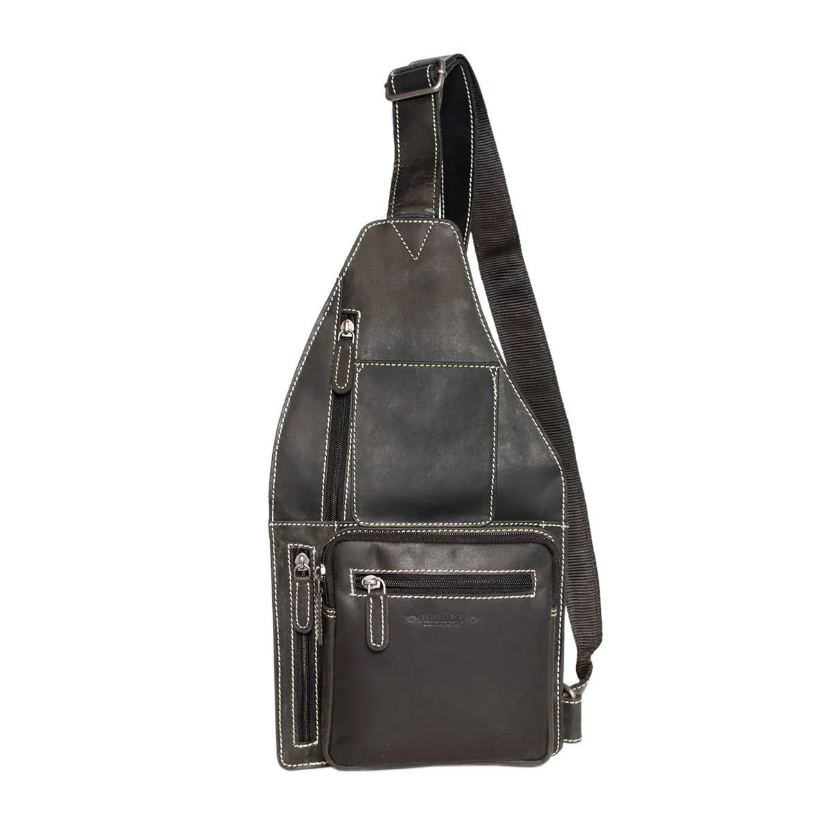 Arrigo Crossbody Shoulder Bag Buffalo Leather - Sort