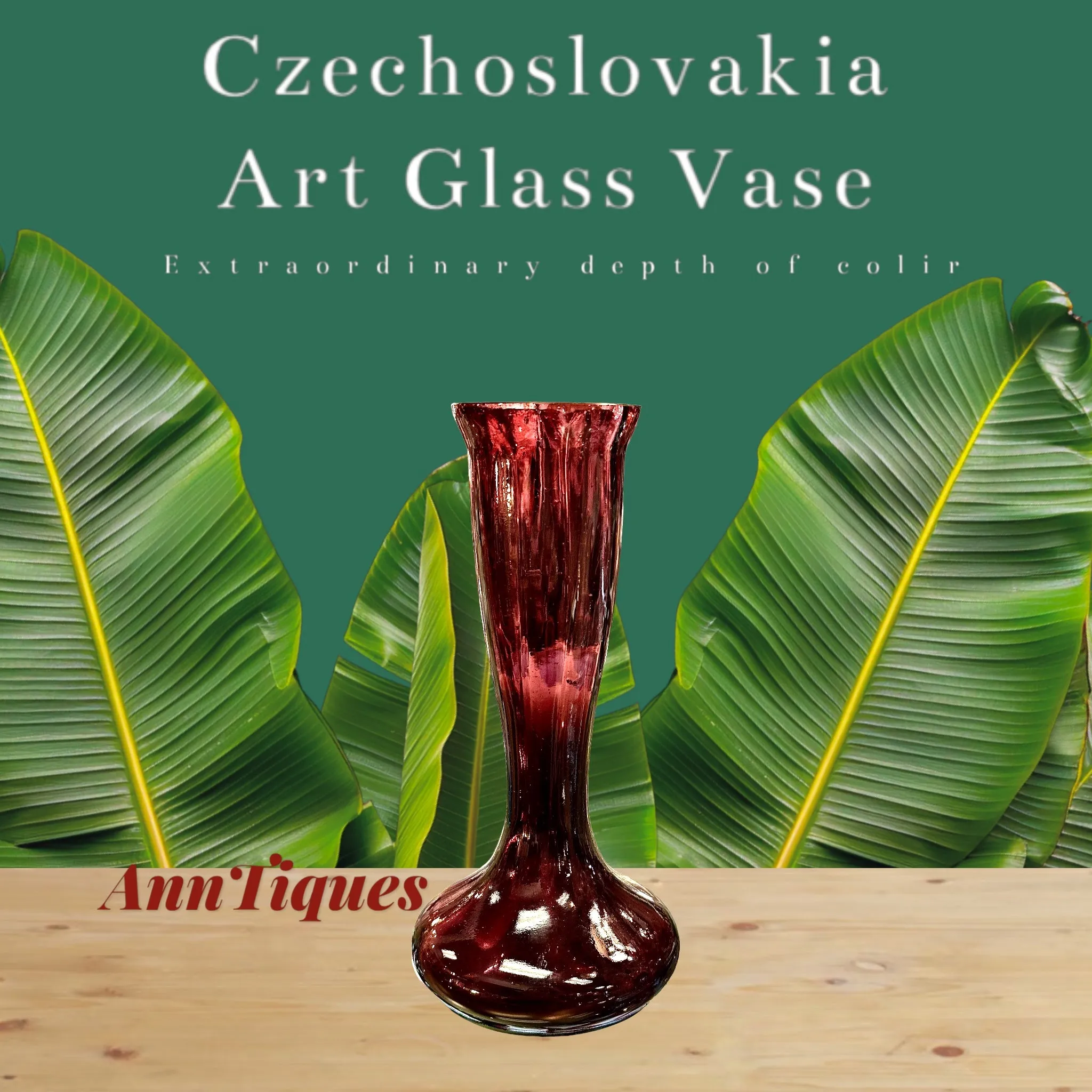 Art Glass Antique Marked Czechoslovakia