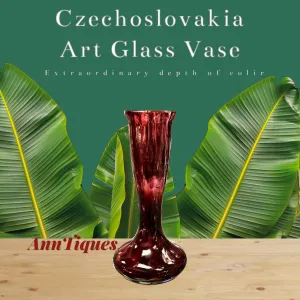 Art Glass Antique Marked Czechoslovakia