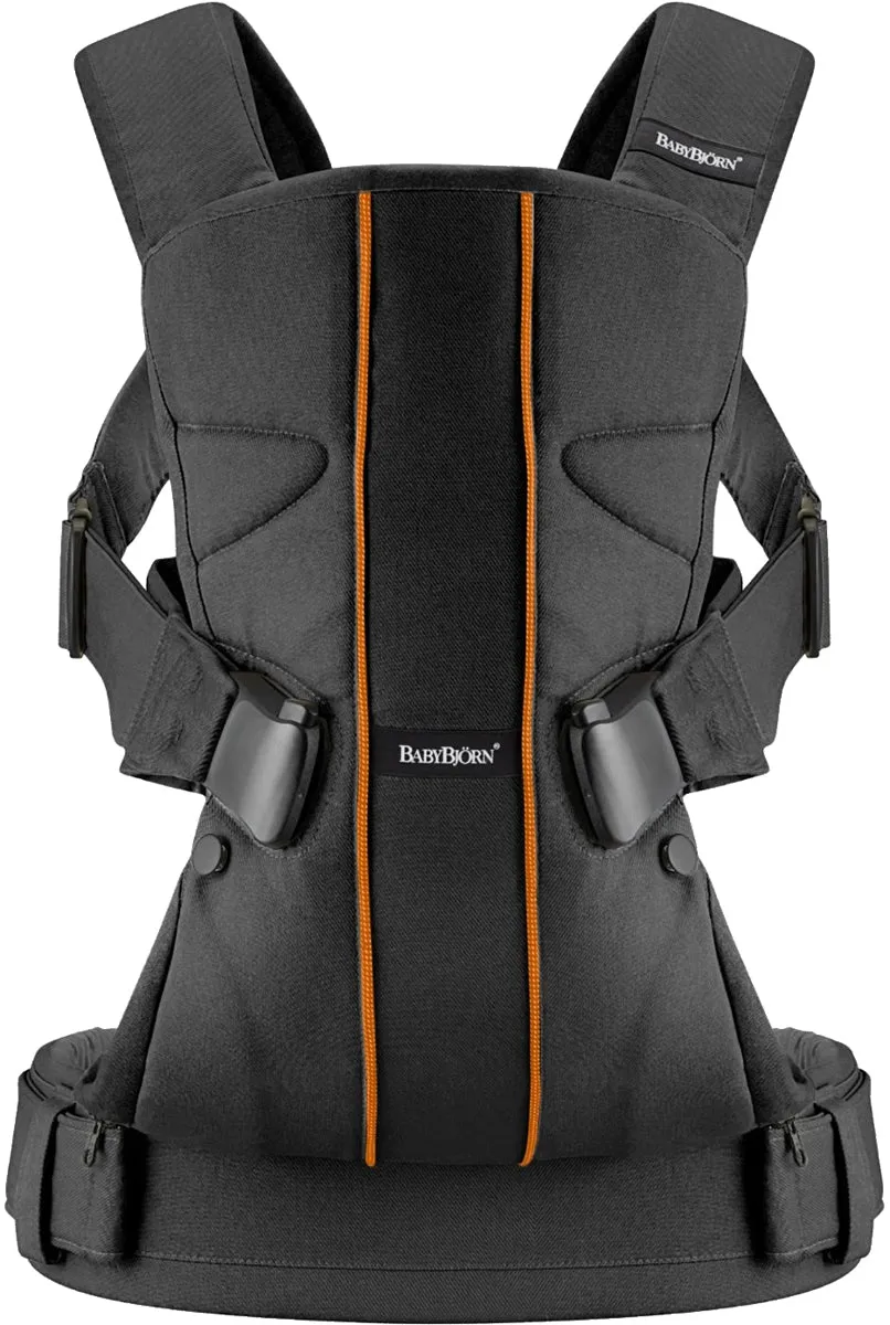 BabyBjorn Baby Carrier One - Black/Orange Lines