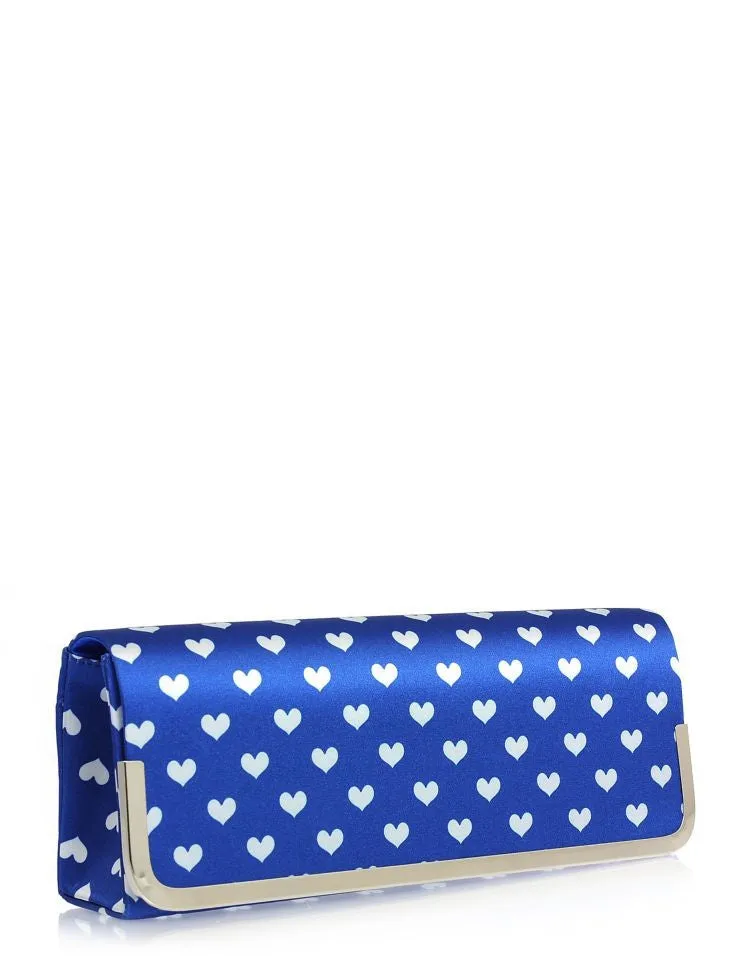 Bag Envy Scarlet Satin Heart Clutch Bag