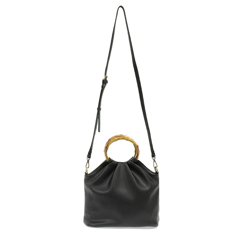 Bamboo Handle Pouf Bag