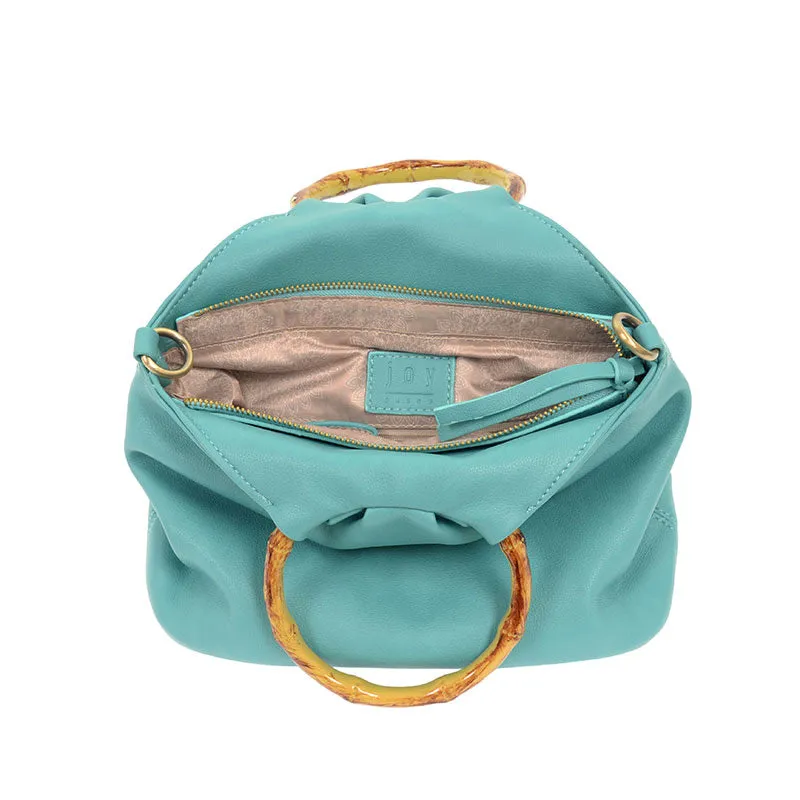 Bamboo Handle Pouf Bag